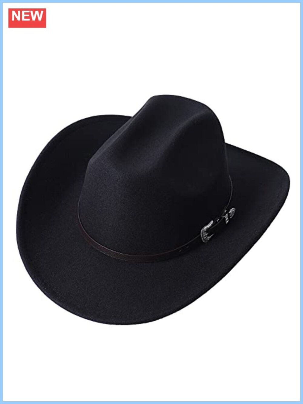 Wide Brim Western Cowboy Cowgirl Hat Buckle Belt Cotton Polyester